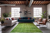 Lush Lime Green Vintage Rug - G649