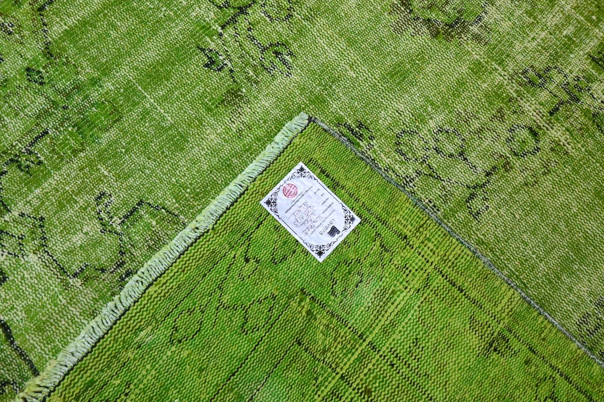 Lush Lime Green Vintage Rug - G649