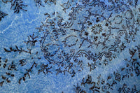 Rijk korenblauw vintage vloerkleed - G650