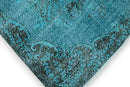 Diep petrolturquoise vintage vloerkleed - G651