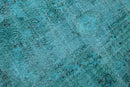 Diep petrolturquoise vintage vloerkleed - G651