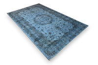 Zacht hemelblauw vintage vloerkleed - G652