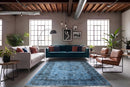 Zacht hemelblauw vintage vloerkleed - G652