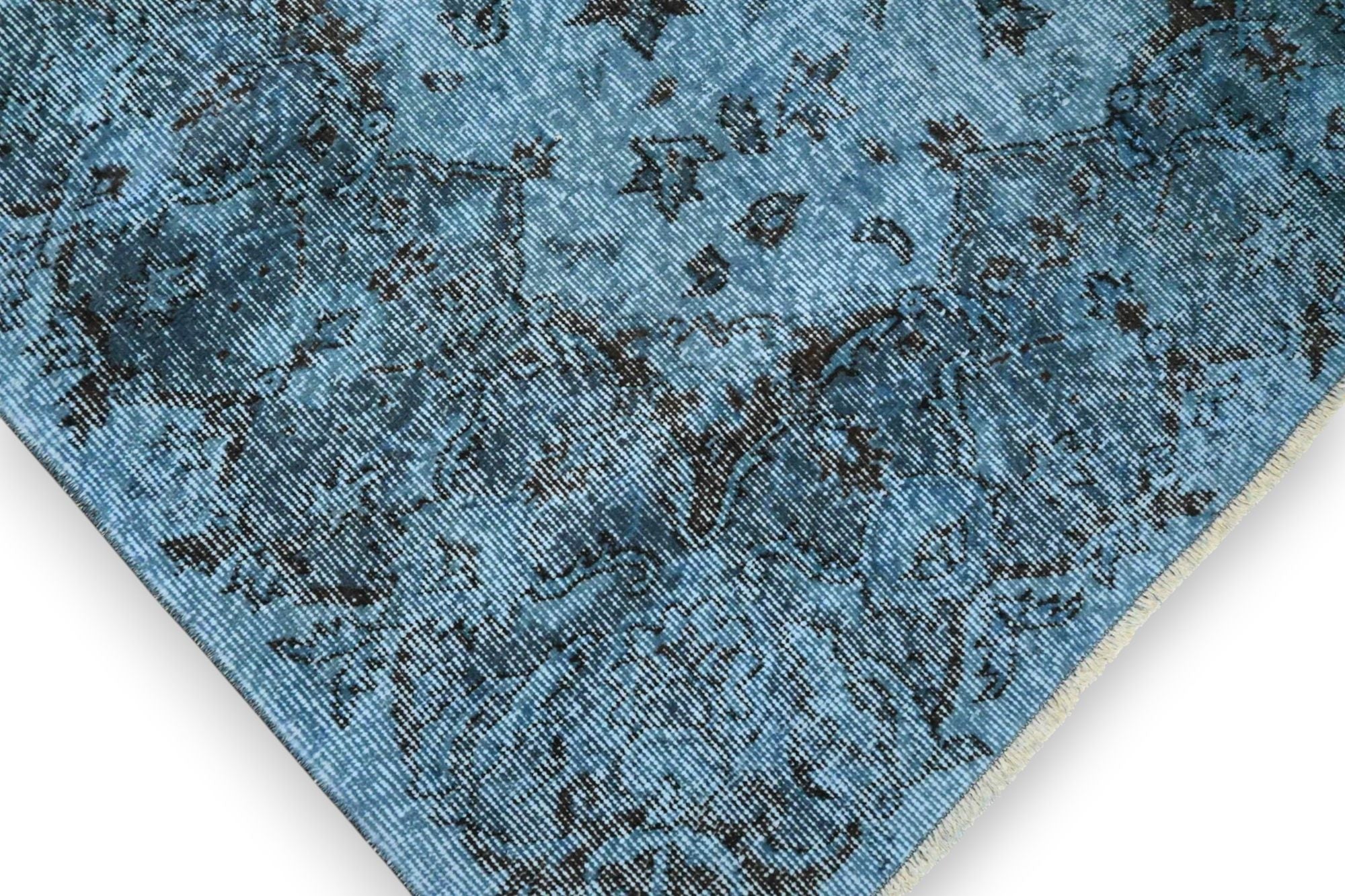 Zacht hemelblauw vintage vloerkleed - G652