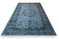 Zacht hemelblauw vintage vloerkleed - G652