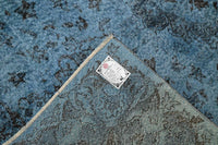 Zacht hemelblauw vintage vloerkleed - G652