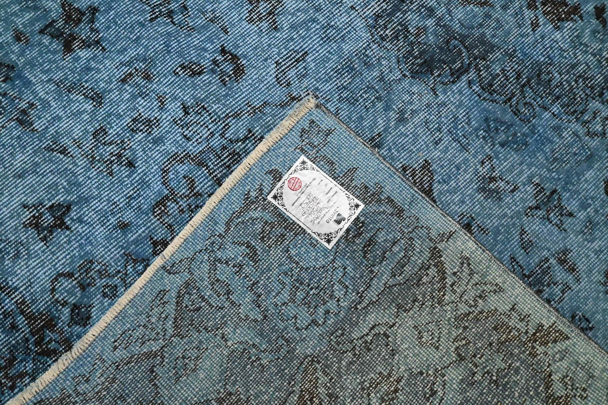 Zacht hemelblauw vintage vloerkleed - G652