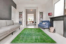 Fresh grass green vintage rug - G654