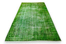 Fresh grass green vintage rug - G654