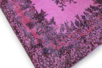 Speels fuchsiaroze vintage vloerkleed - G655