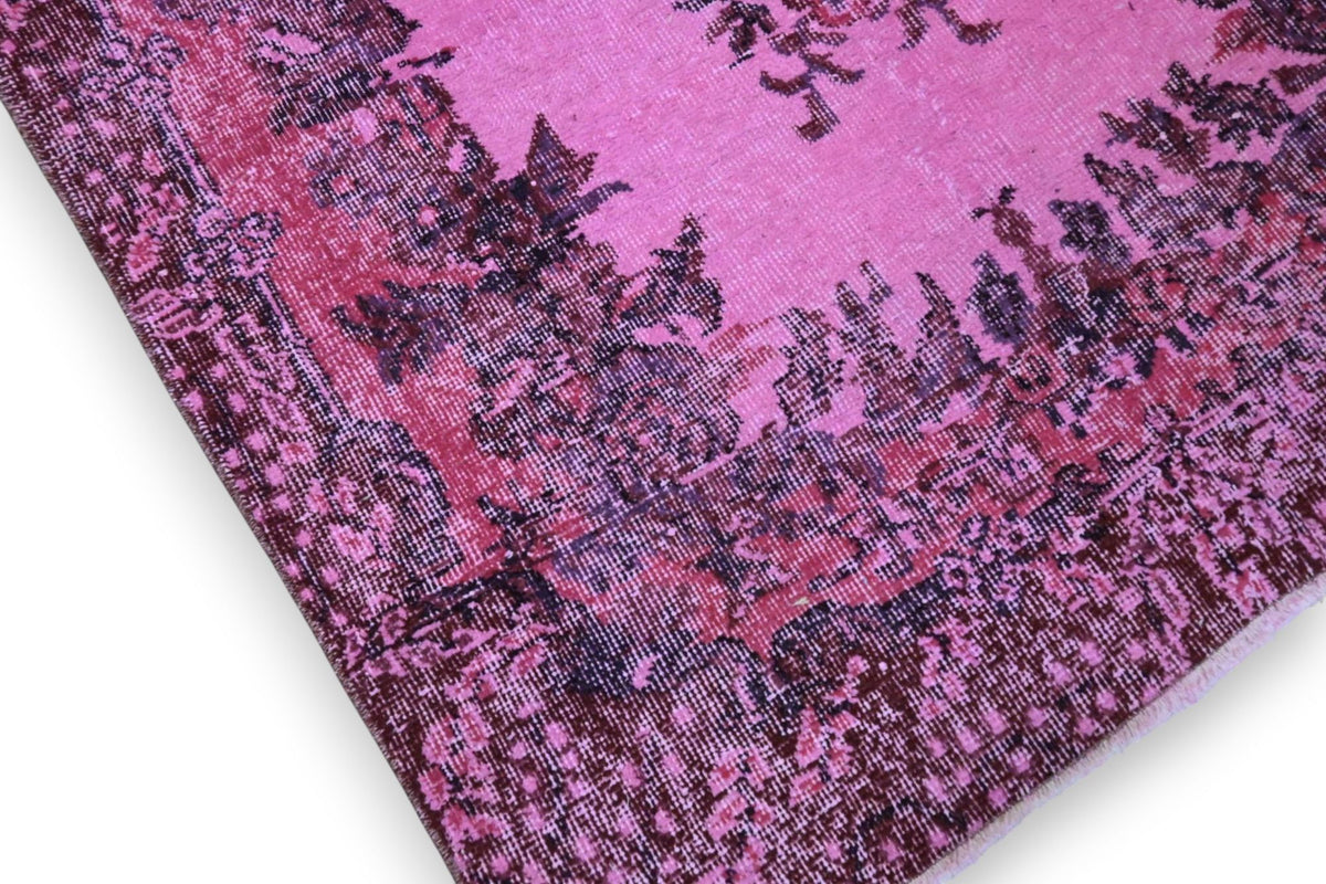 Speels fuchsiaroze vintage vloerkleed - G655