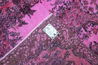 Speels fuchsiaroze vintage vloerkleed - G655