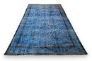 Stoer jeansblauw vintage vloerkleed - G657