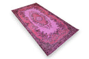 Vurig magentaroze vintage vloerkleed - G660