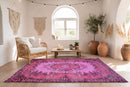Vurig magentaroze vintage vloerkleed - G660