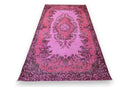 Vurig magentaroze vintage vloerkleed - G660