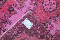 Vurig magentaroze vintage vloerkleed - G660