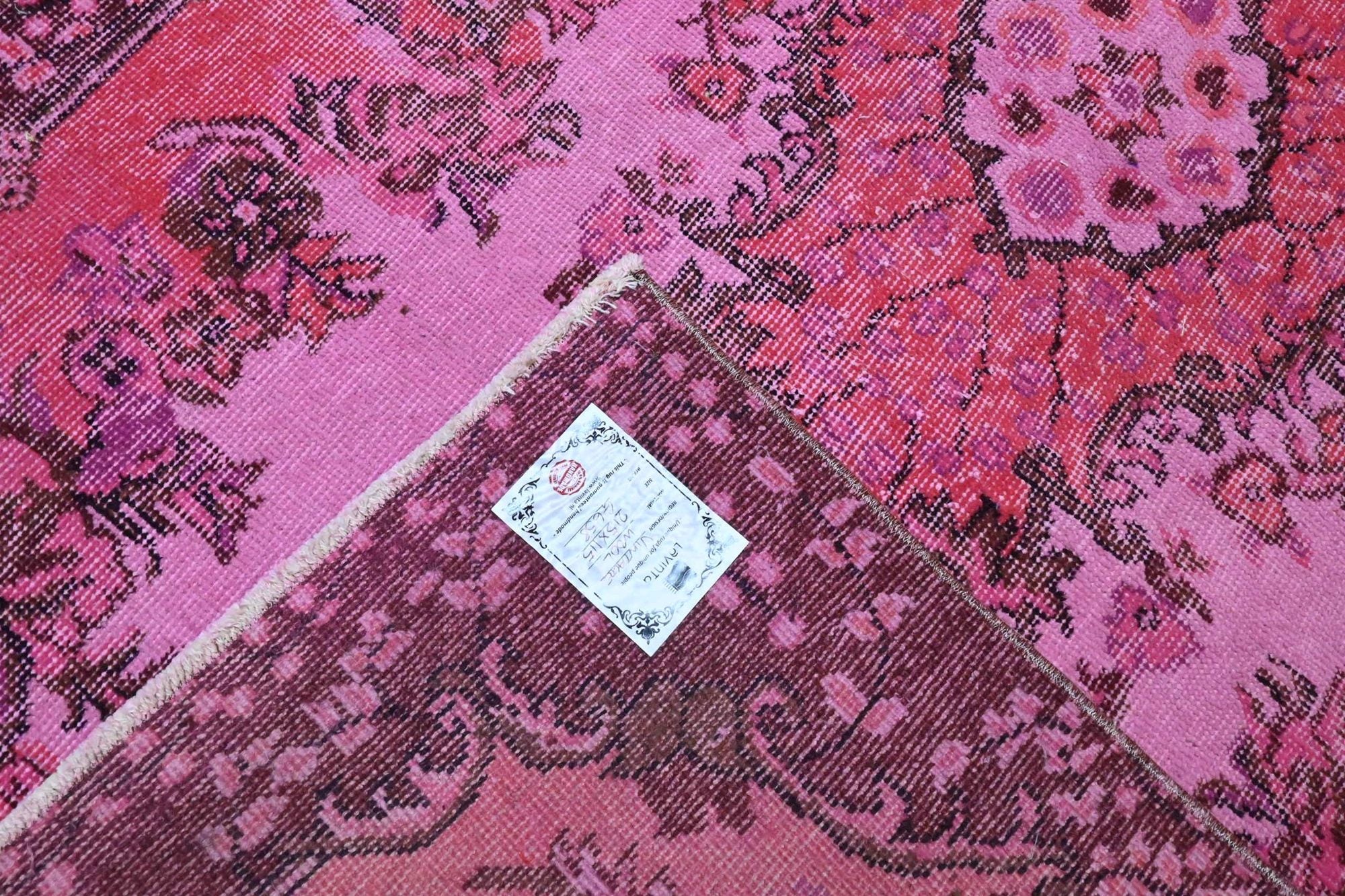 Vurig magentaroze vintage vloerkleed - G660