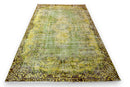 Levendig olijfgroen vintage vloerkleed - G659