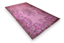 Zacht poederroze vintage vloerkleed - G661
