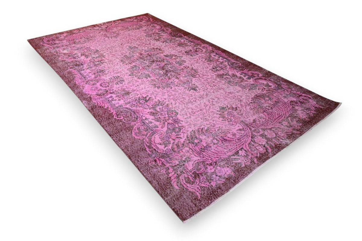 Zacht poederroze vintage vloerkleed - G661