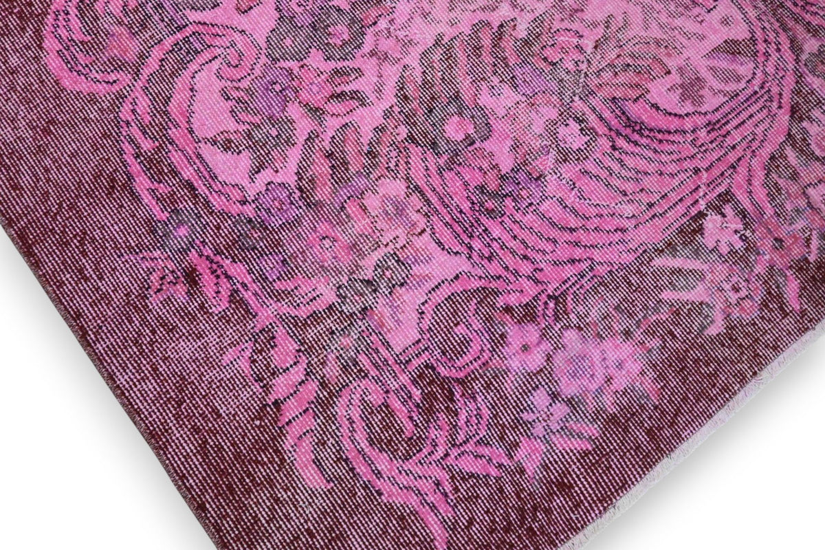 Zacht poederroze vintage vloerkleed - G661