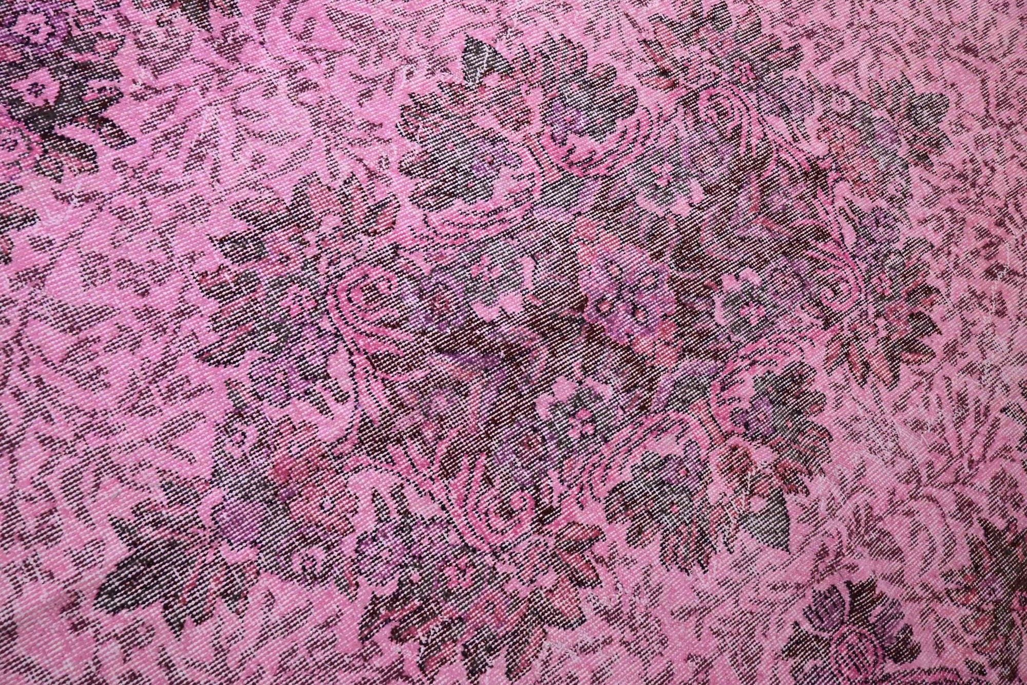 Zacht poederroze vintage vloerkleed - G661