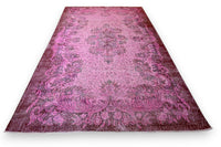 Zacht poederroze vintage vloerkleed - G661
