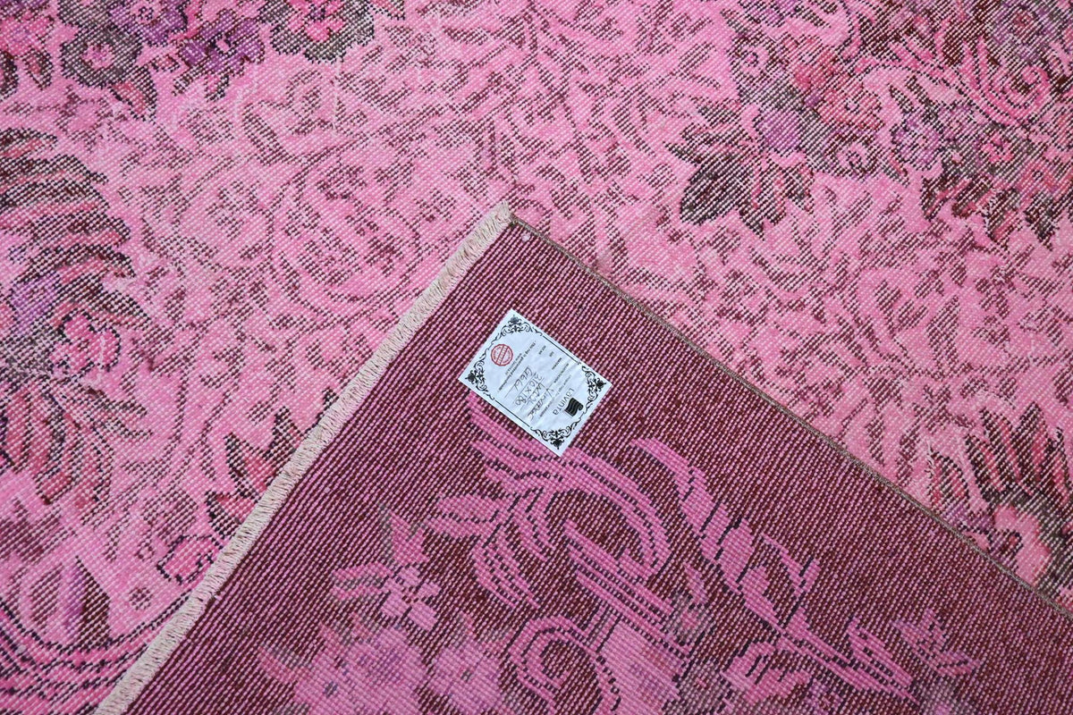 Zacht poederroze vintage vloerkleed - G661