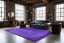 Diep violetpaars vintage vloerkleed - G662
