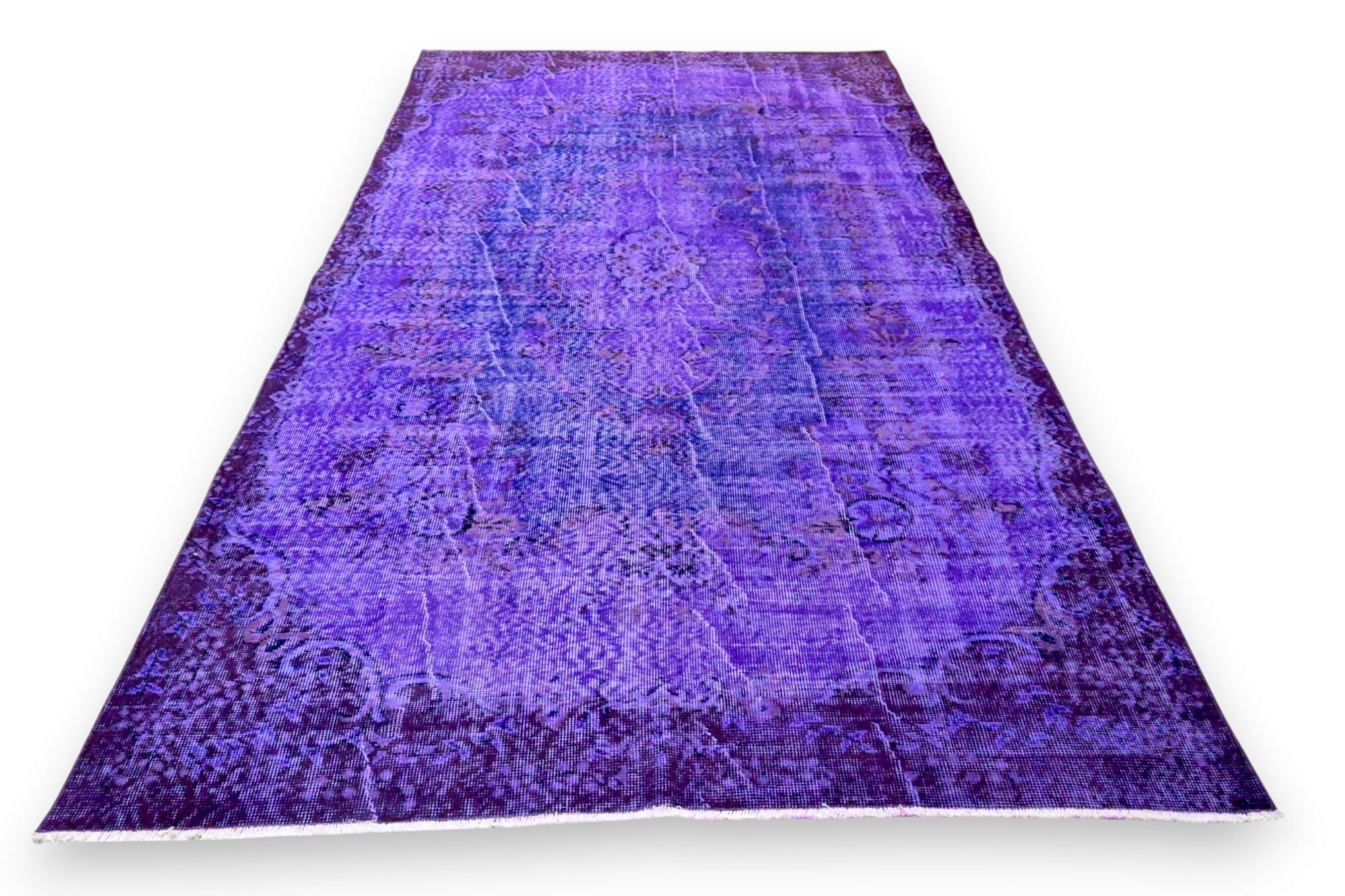 Diep violetpaars vintage vloerkleed - G662