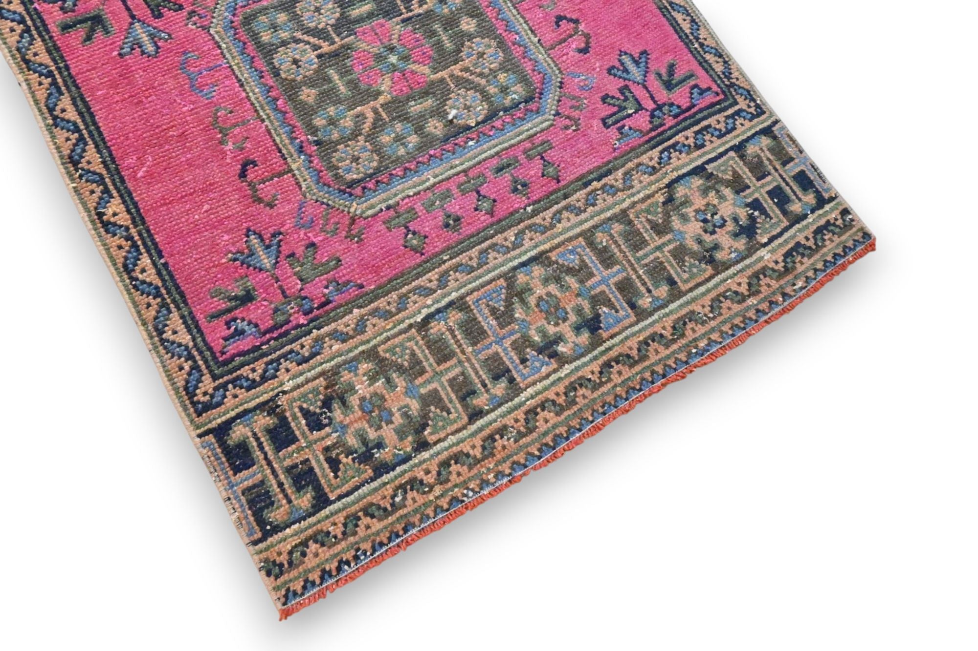 Levendig fuchsiaroze Usak loper - G672
