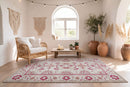 Zacht framboosroze bloemen vloerkleed - G682