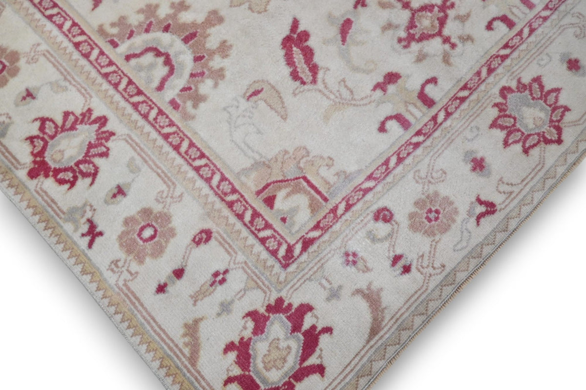 Zacht framboosroze bloemen vloerkleed - G682