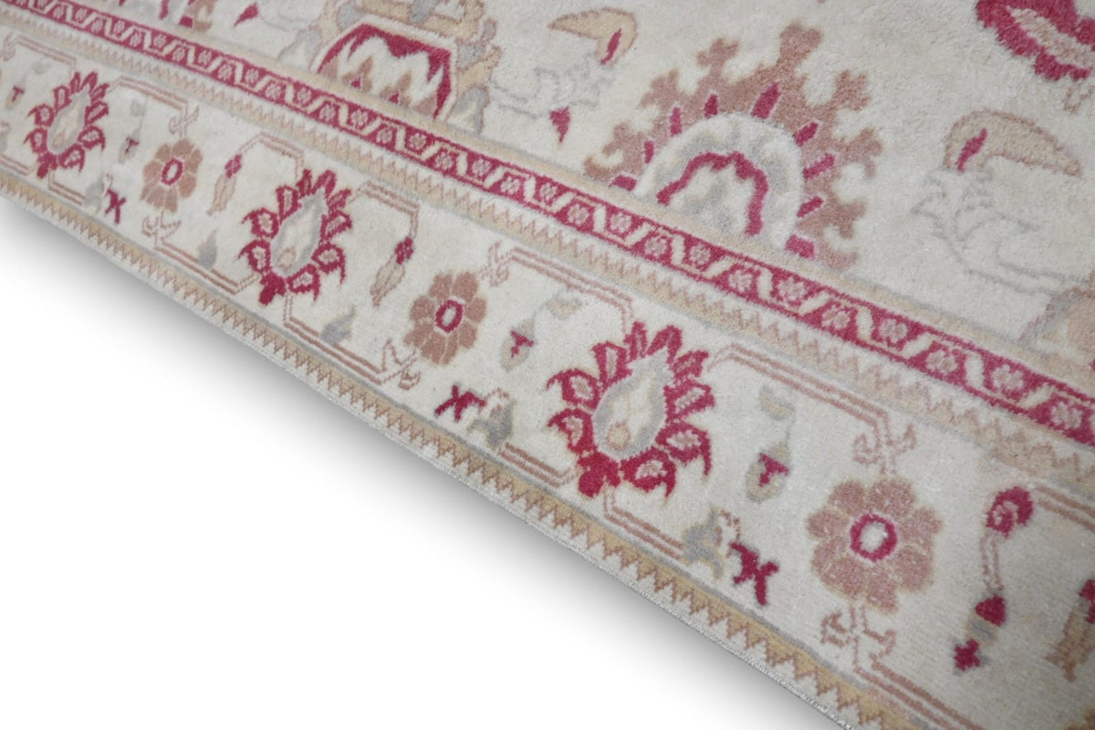 Zacht framboosroze bloemen vloerkleed - G682
