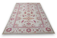 Zacht framboosroze bloemen vloerkleed - G682