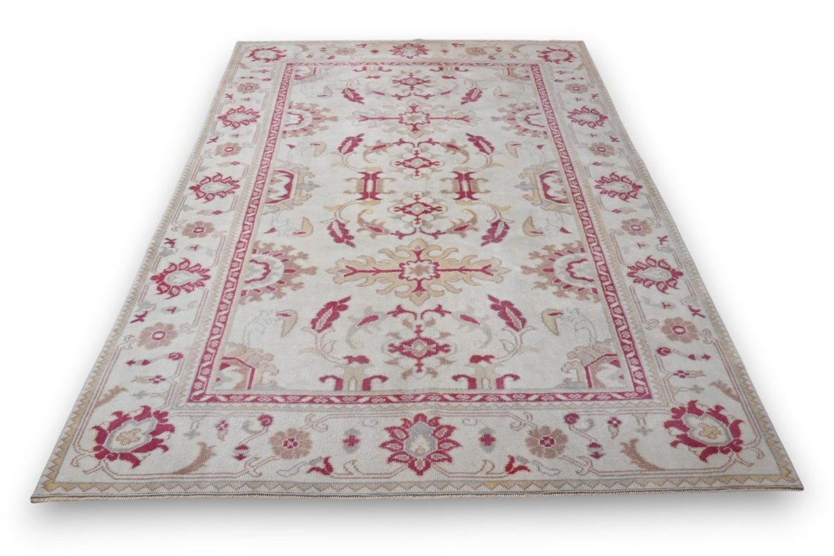 Zacht framboosroze bloemen vloerkleed - G682