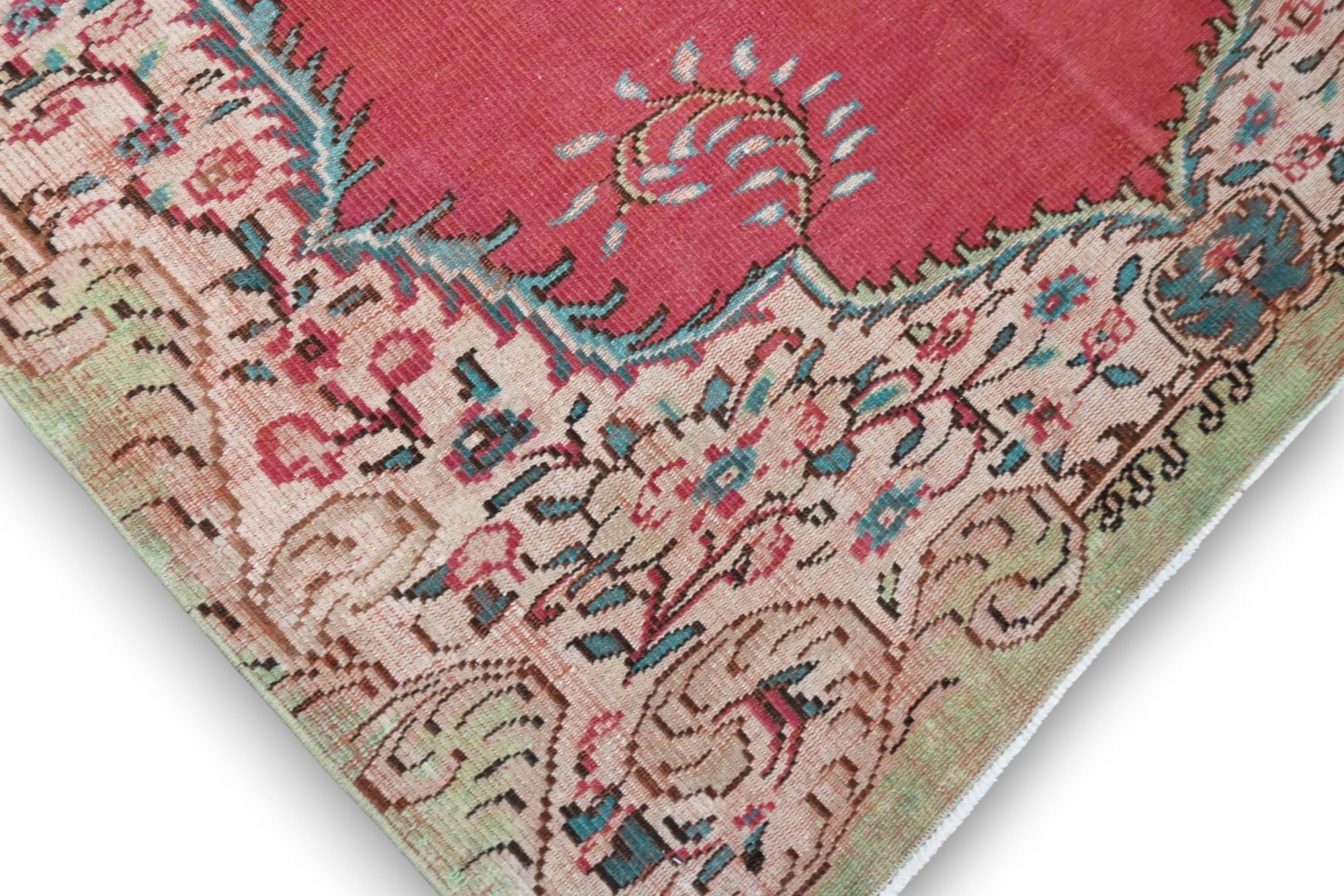 Warm framboosrood vintage vloerkleed - G692