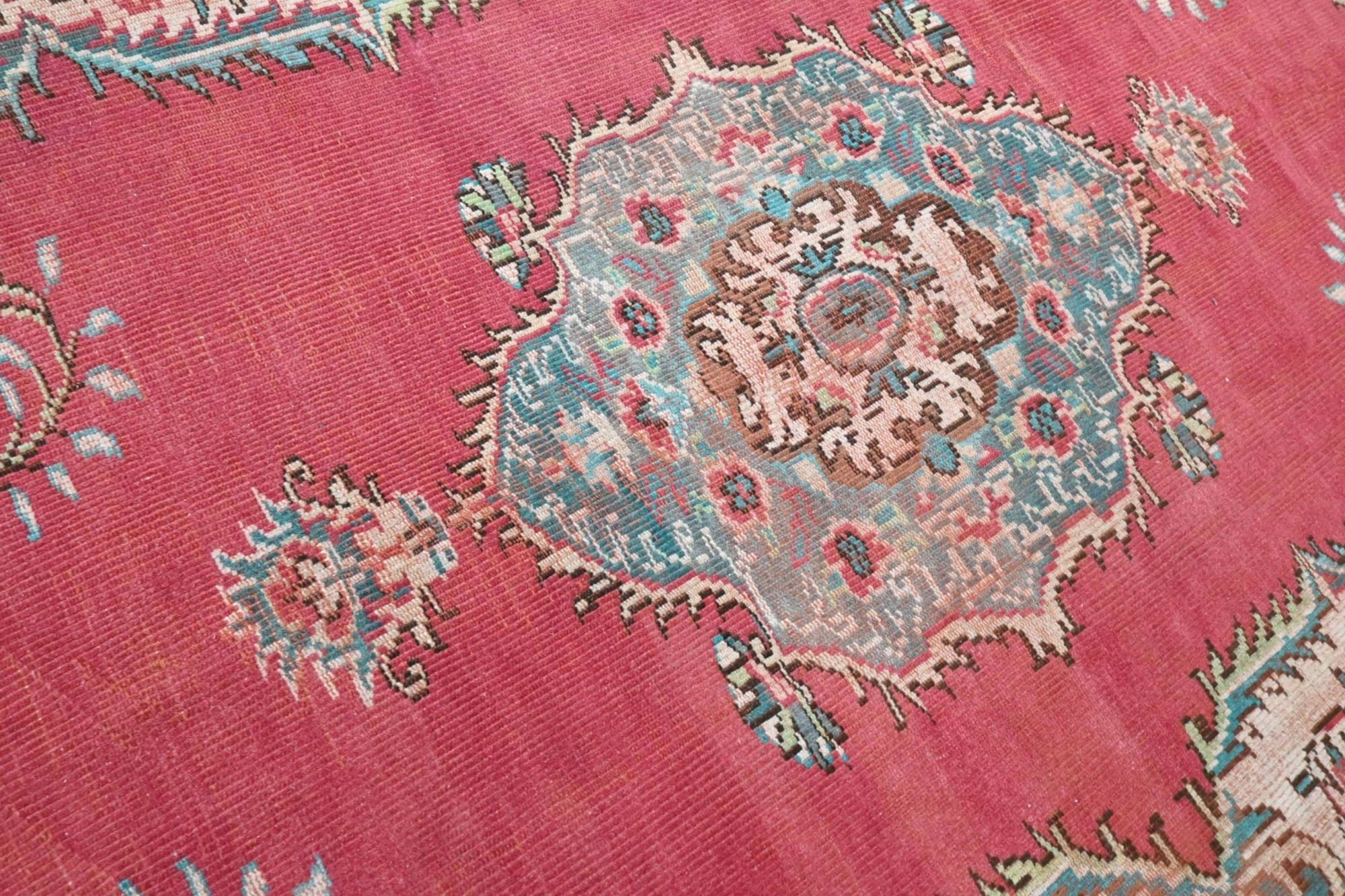 Warm framboosrood vintage vloerkleed - G692