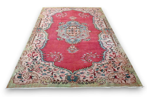 Warm framboosrood vintage vloerkleed - G692
