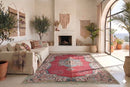 Warm framboosrood vintage vloerkleed - G692