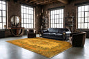 Warm saffraangeel vintage vloerkleed - G700