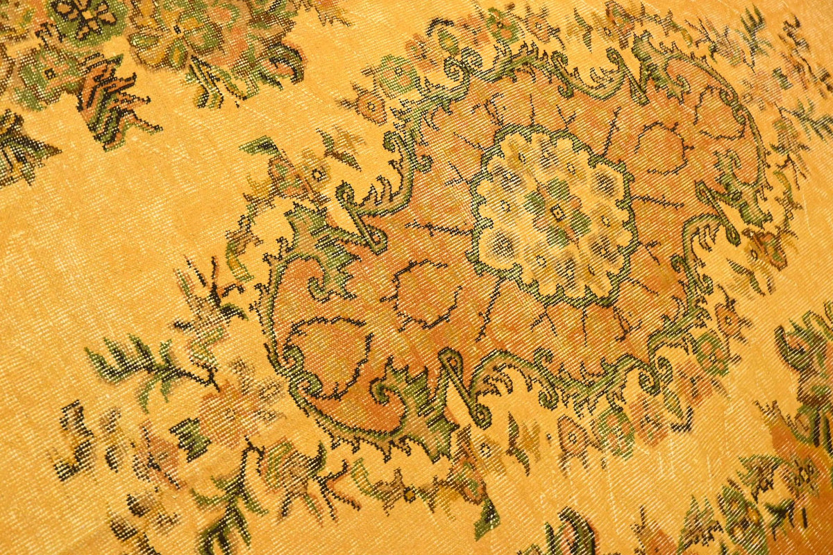 Warm saffraangeel vintage vloerkleed - G700