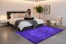 Diep violetpaars vintage vloerkleed - G702