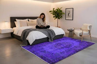Diep violetpaars vintage vloerkleed - G702