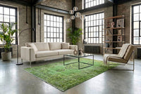 Sappig grasgroen vintage vloerkleed - G703