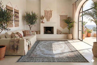 Blue grey vintage rug - G704