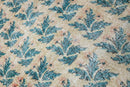 Botanisch turquoise vintage vloerkleed - G705