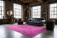 Uitgesproken fuchsiaroze vintage vloerkleed - G708