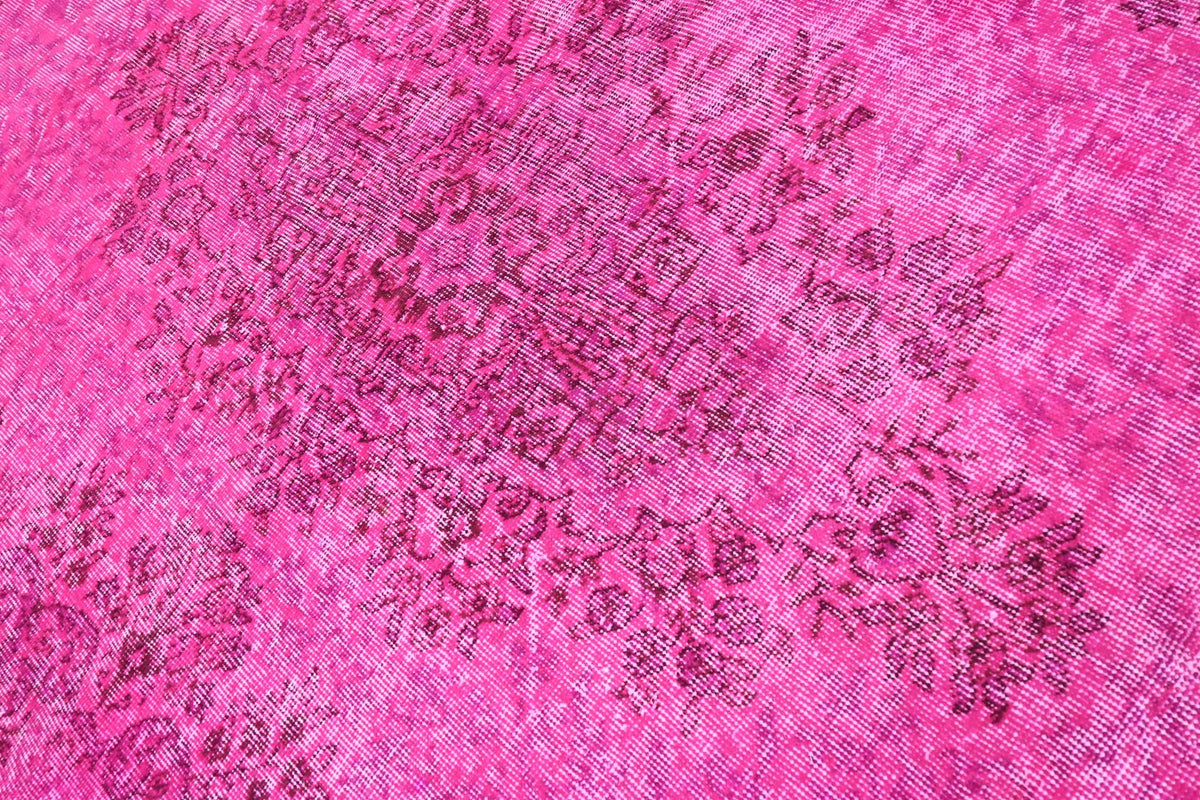 Uitgesproken fuchsiaroze vintage vloerkleed - G708